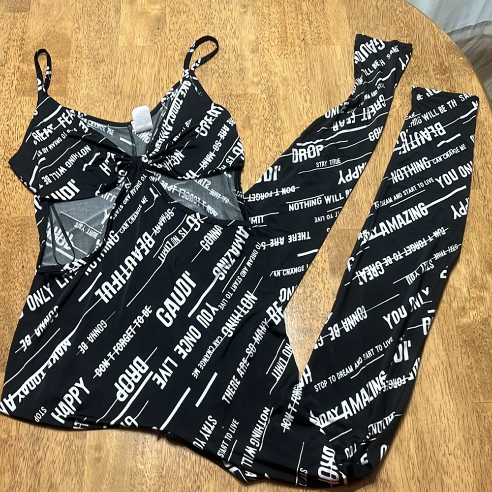 😱 Sheer Black Cutout Jumpsuit Catsuit size M